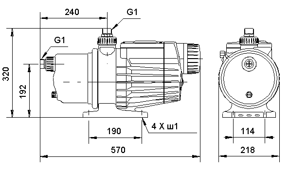 Размер насосов MQ 3-35 (3-45)
